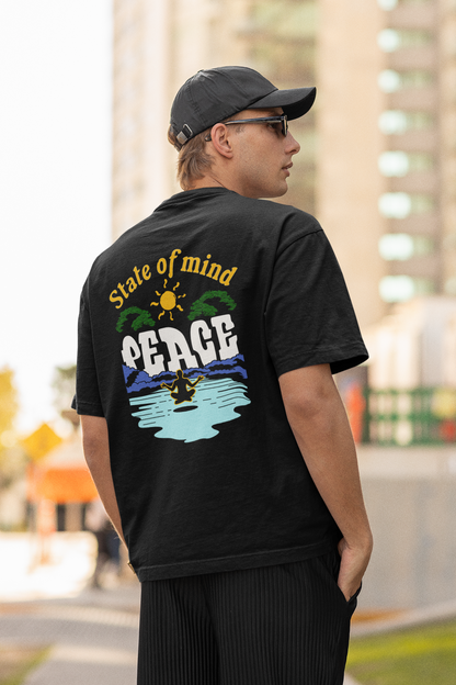 State of mind unisex black oversized t-shirt