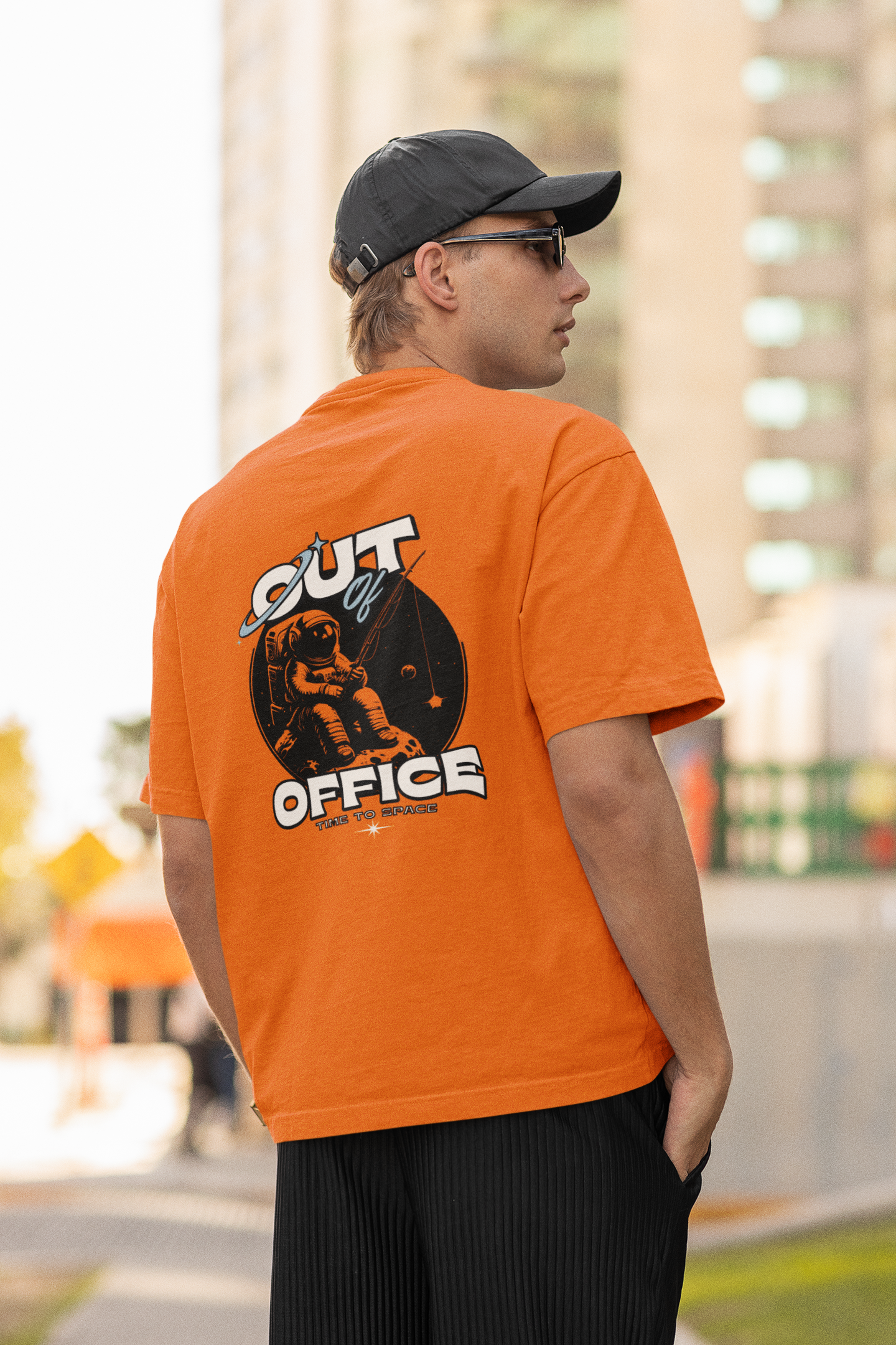 Out of office unisex orange oversized t-shirt