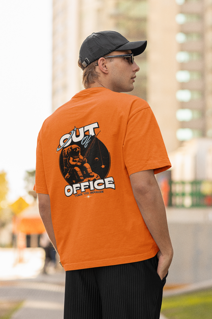 Out of office unisex orange oversized t-shirt
