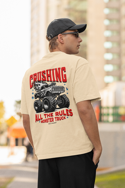 Monster Truck Beige Oversized T-Shirt – Bold & Comfy Design