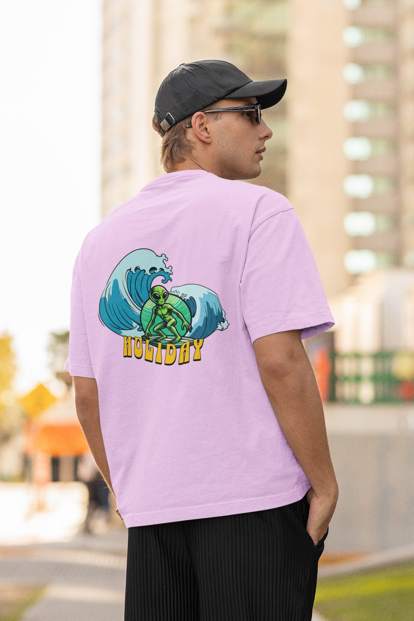 Holiday unisex lavender oversized t-shirt