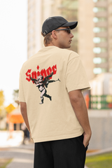 Sniper Boy Unisex Beige Oversized T-Shirt