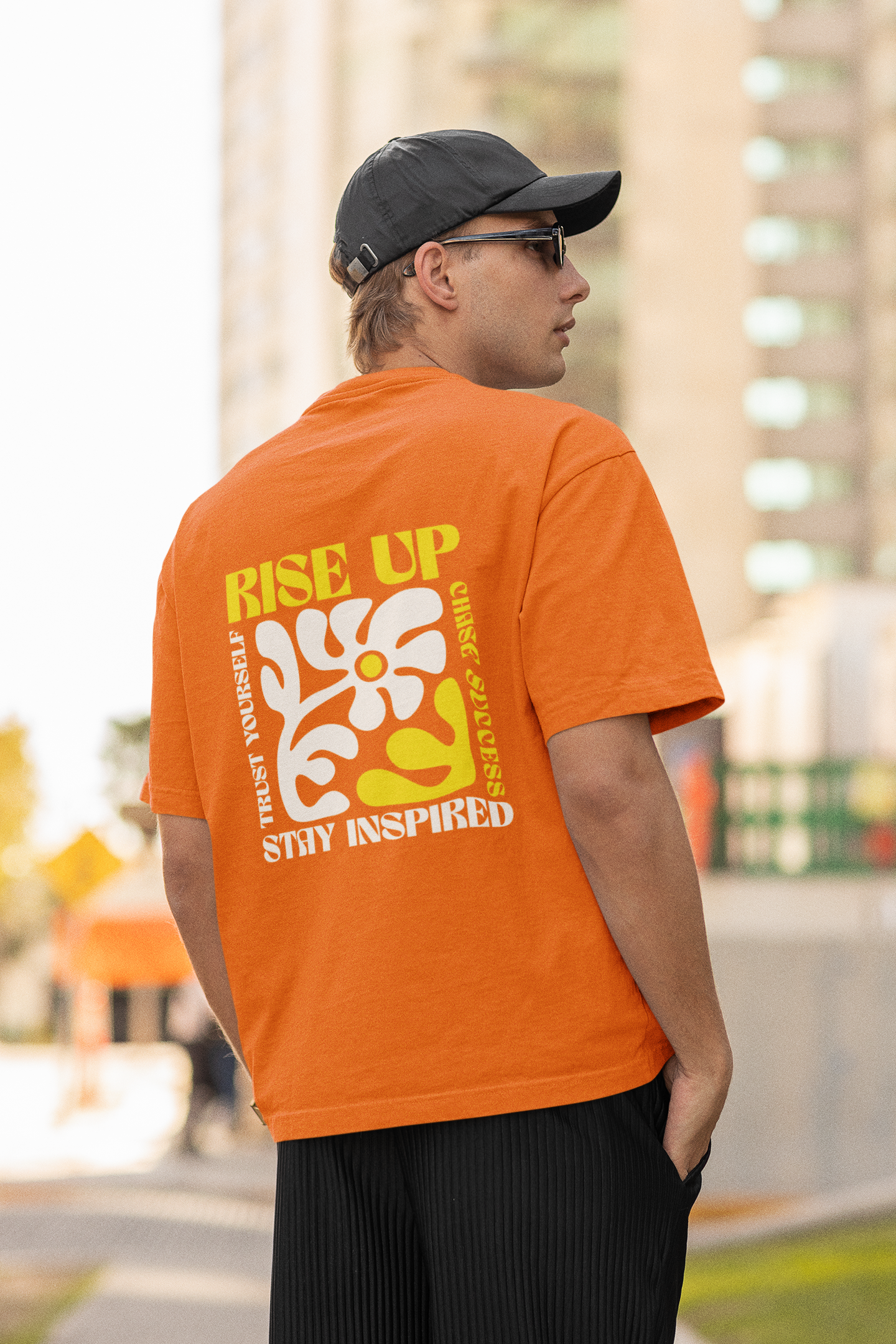 Rise up unisex orange oversized t-shirt