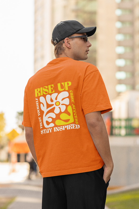 Rise up unisex orange oversized t-shirt