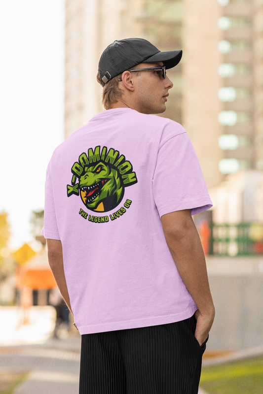T-Rex Unisex Lavender Oversized T-Shirt Bold Dino Casual Wears