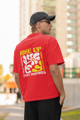 Rise up unisex red oversized t-shirt