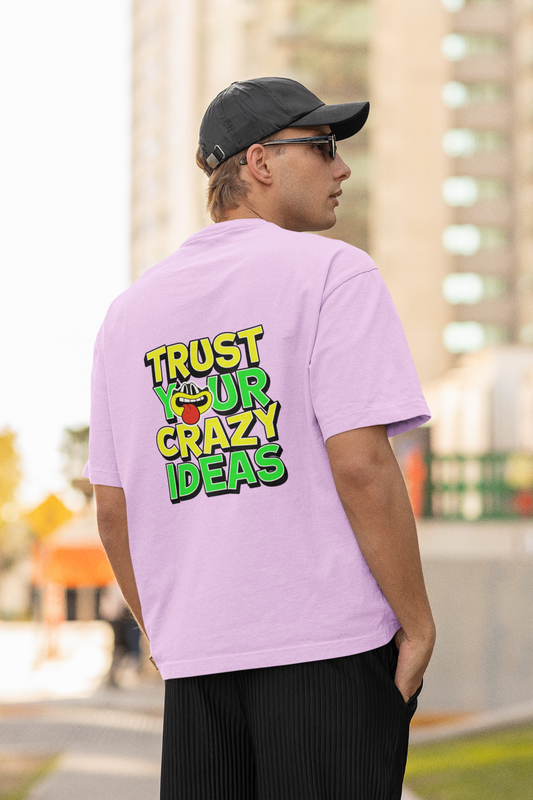 Crazy ideas half sleeve lavender oversized t-shirt for men by hello swanky