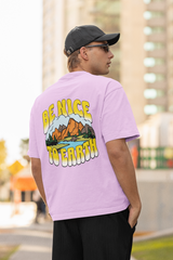 Earth sleeve lavender oversized t-shirt for men by hello swanky