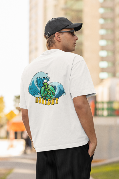 Holiday unisex white oversized t-shirt