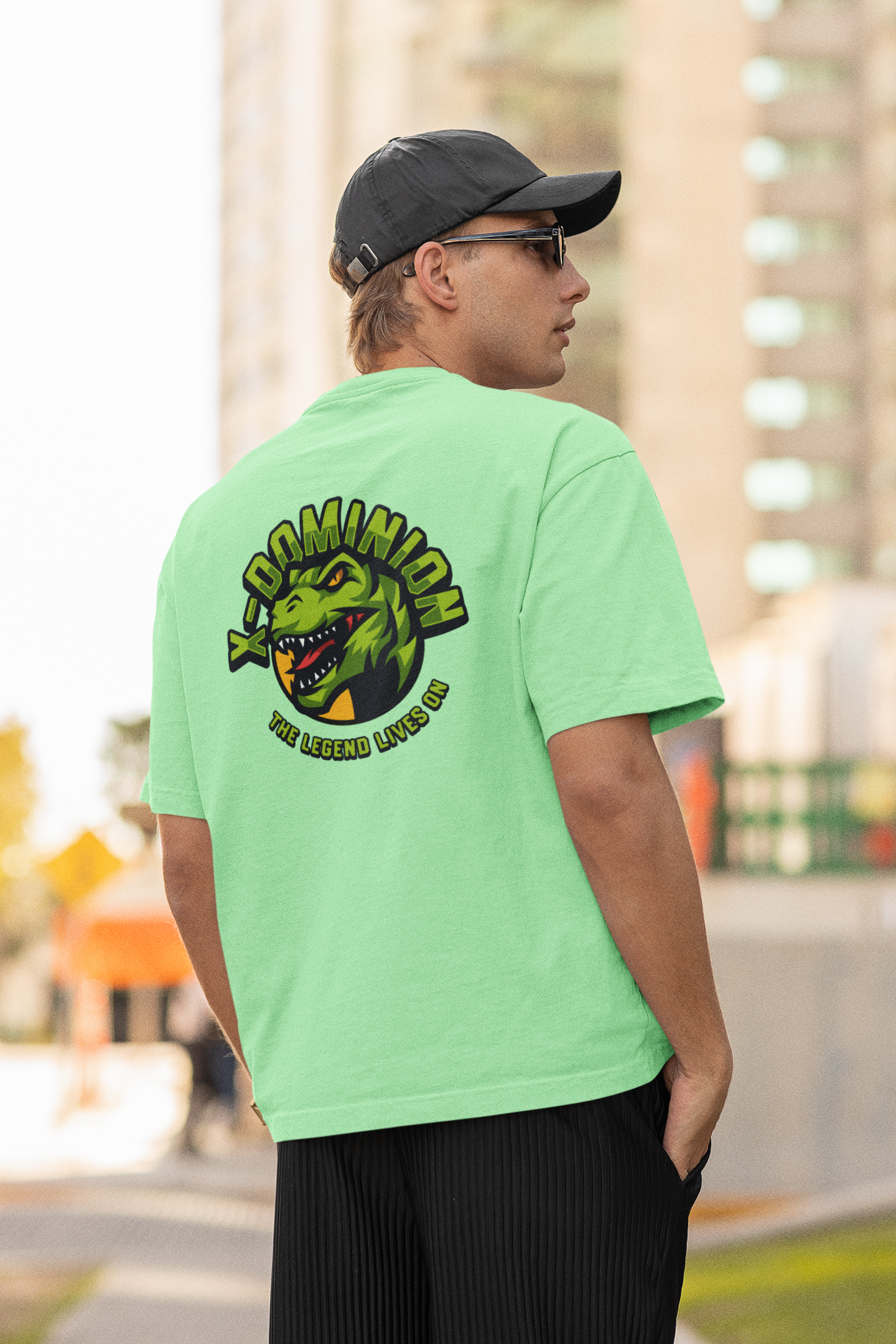 T-Rex Unisex Saga Green Oversized T-Shirt Dino Casual Wears