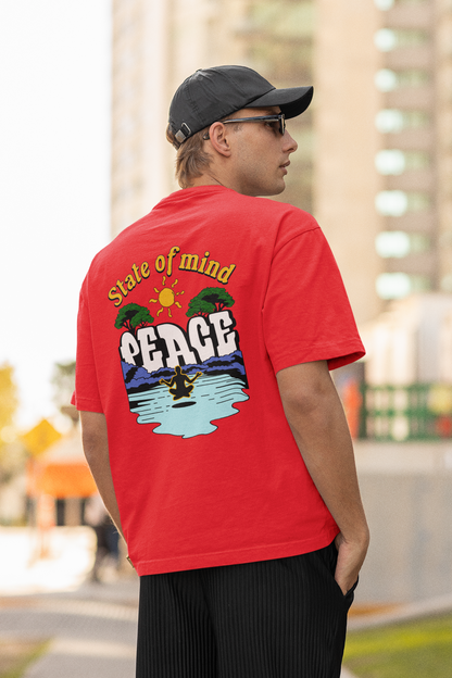 State of mind unisex red oversized t-shirt
