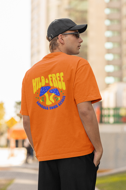 Wild & free unisex orange oversized t-shirt