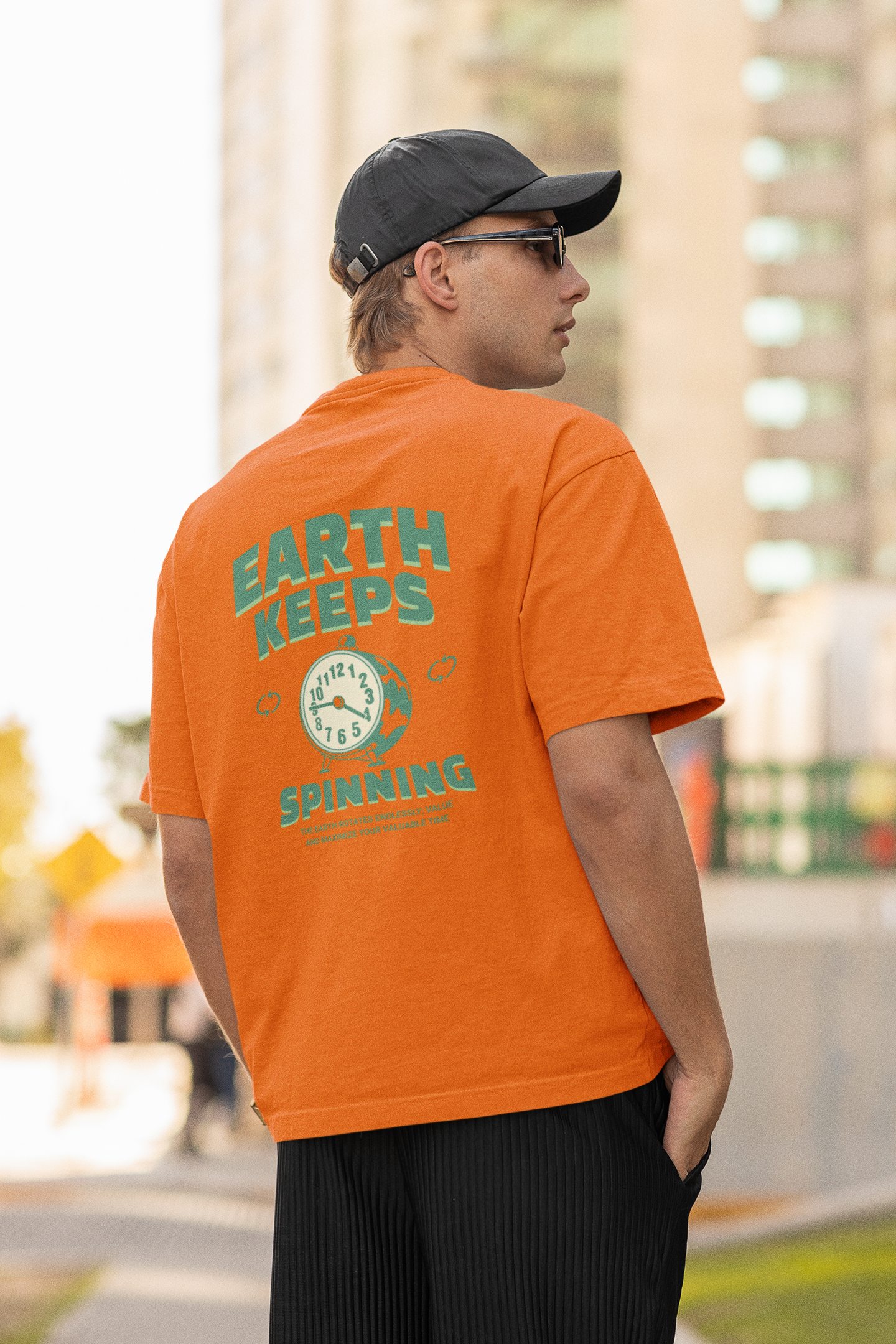Spinning earth oversized t-shirt