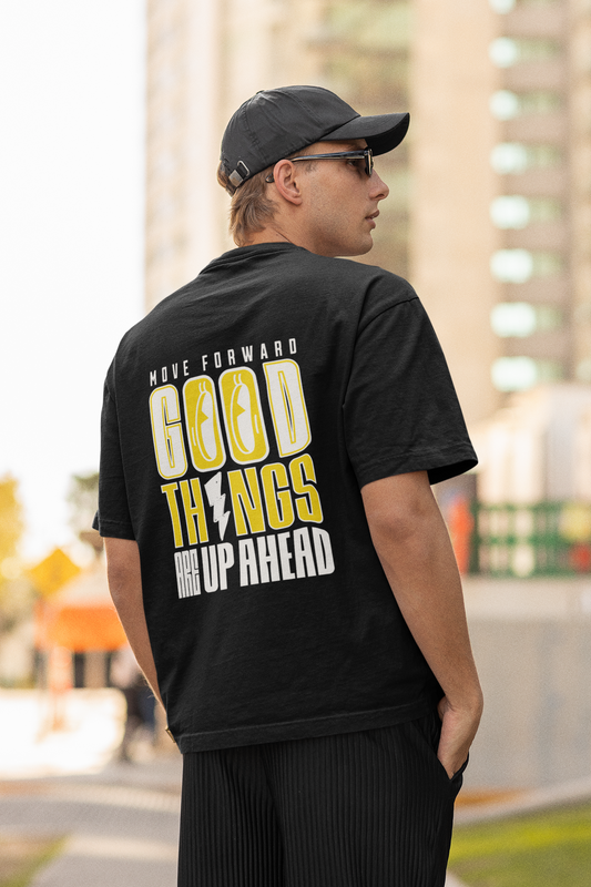 Good Things Unisex Black Oversized T-Shirt Stylish Streetwear