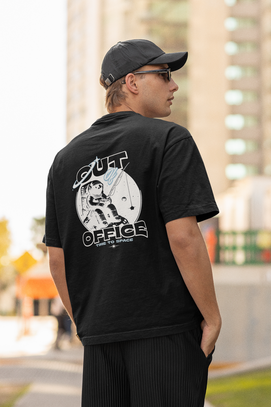 Out of office unisex black oversized t-shirt