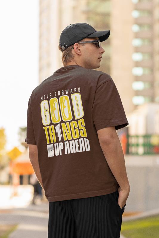 Good Things Unisex Brown Oversized T-Shirt Stylish Streetwear
