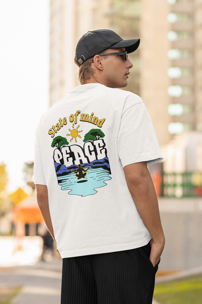 State of mind unisex white oversized t-shirt