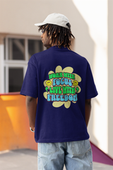 Live with freedom unisex navy blue oversized t-shirt