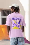 Serenity Half Sleeve Lavender Oversized T-Shirt for Men by Hello Swanky