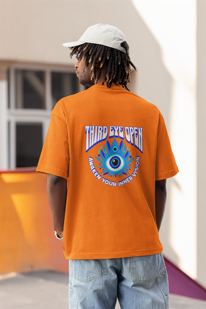 Visionary unisex orange oversized t-shirt