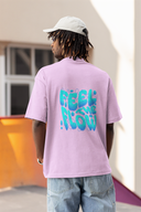 Feel The Flow Sleeve Lavender Oversized T-Shirt for Men by Hello Swanky