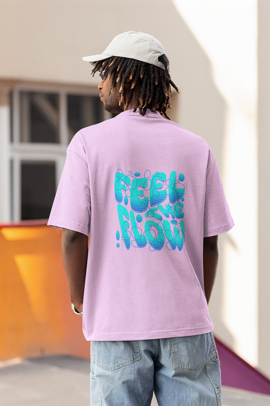 Feel the flow unisex lavender oversized t-shirt