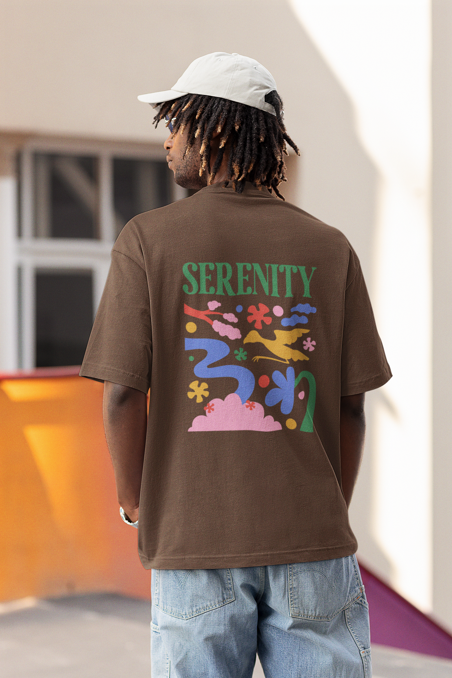 Serenity unisex brown oversized t-shirt