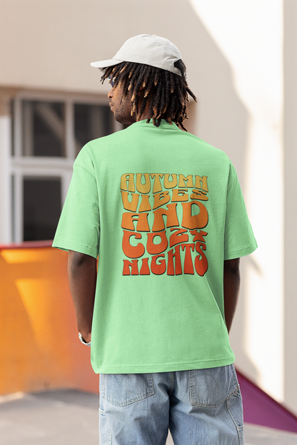 Autumn Vibes Saga Green Oversized T-Shirt Unisex Style