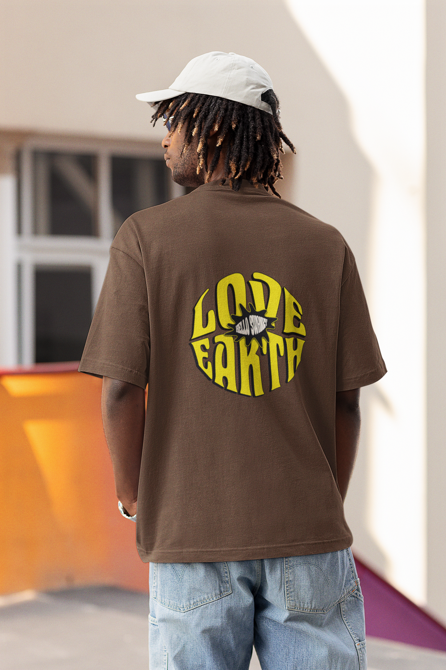Love earth unisex brown oversized t-shirt