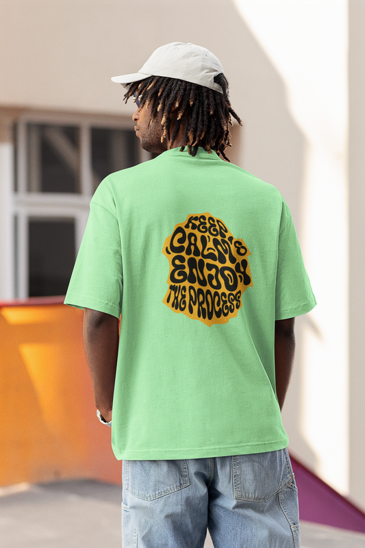 Keep Calm Saga Green Oversized T-Shirt Trendy Streetwear Look