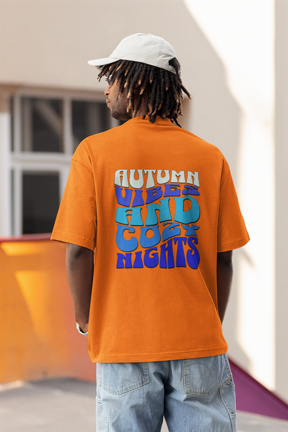 Autumn Vibes Unisex Orange Oversized T-Shirt