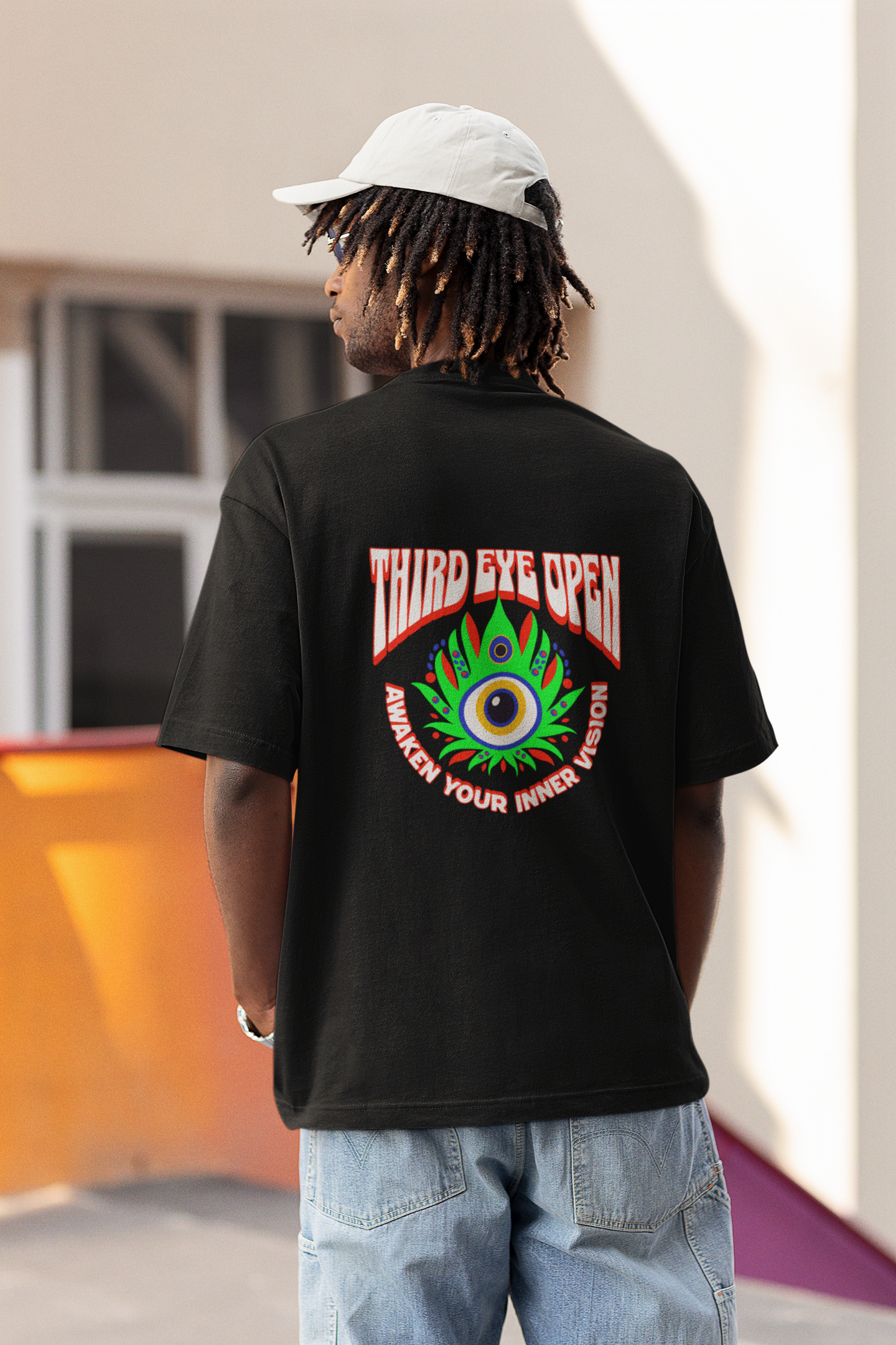 Visionary unisex black oversized t-shirt