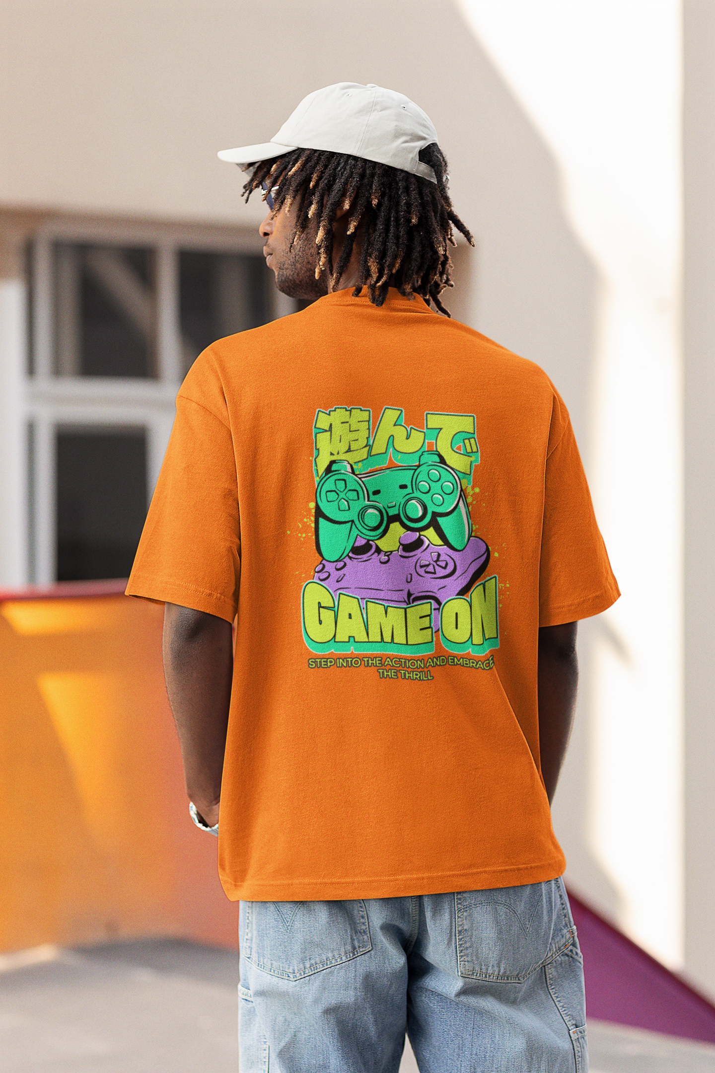 Game On Unisex Orange Oversized T-Shirt