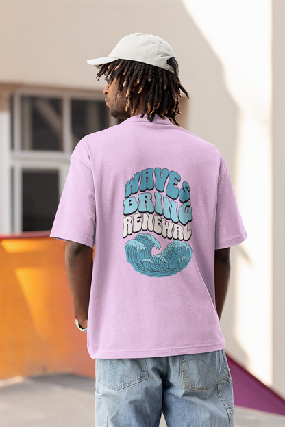 Waves bring renewal unisex lavender oversized t-shirt