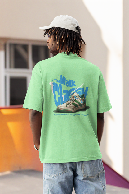 Classy Walk Unisex Saga Green Oversized T-Shirt Stylish