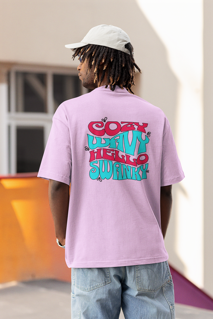 Cozy Wavy Unisex Lavender Oversized T-Shirt Relaxed Streetwear