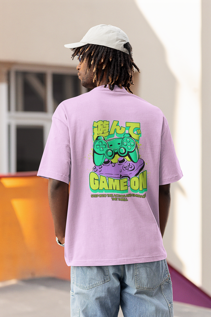 Game On Unisex Lavender Oversized T-Shirt Streetwear Tee