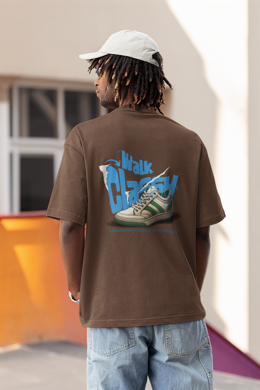 Classy Walk Unisex Brown Oversized T-Shirt Stylish Comfort Fit