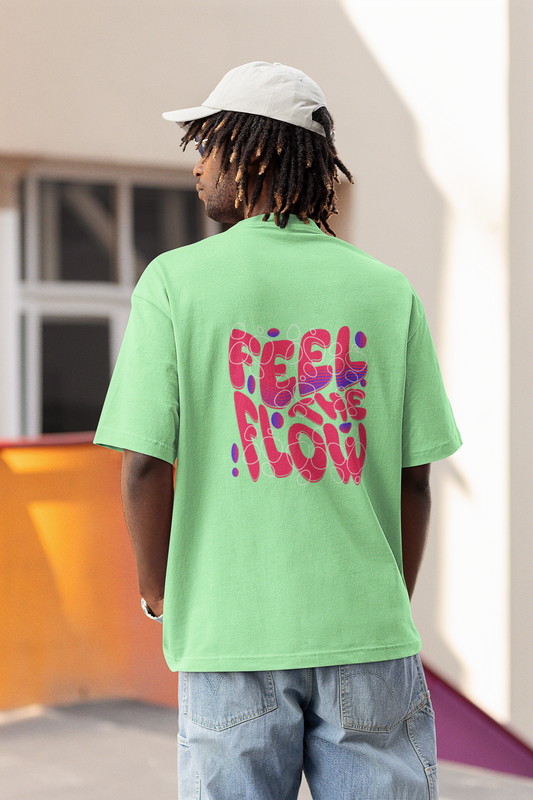 Feel the flow unisex saga green oversized t-shirt