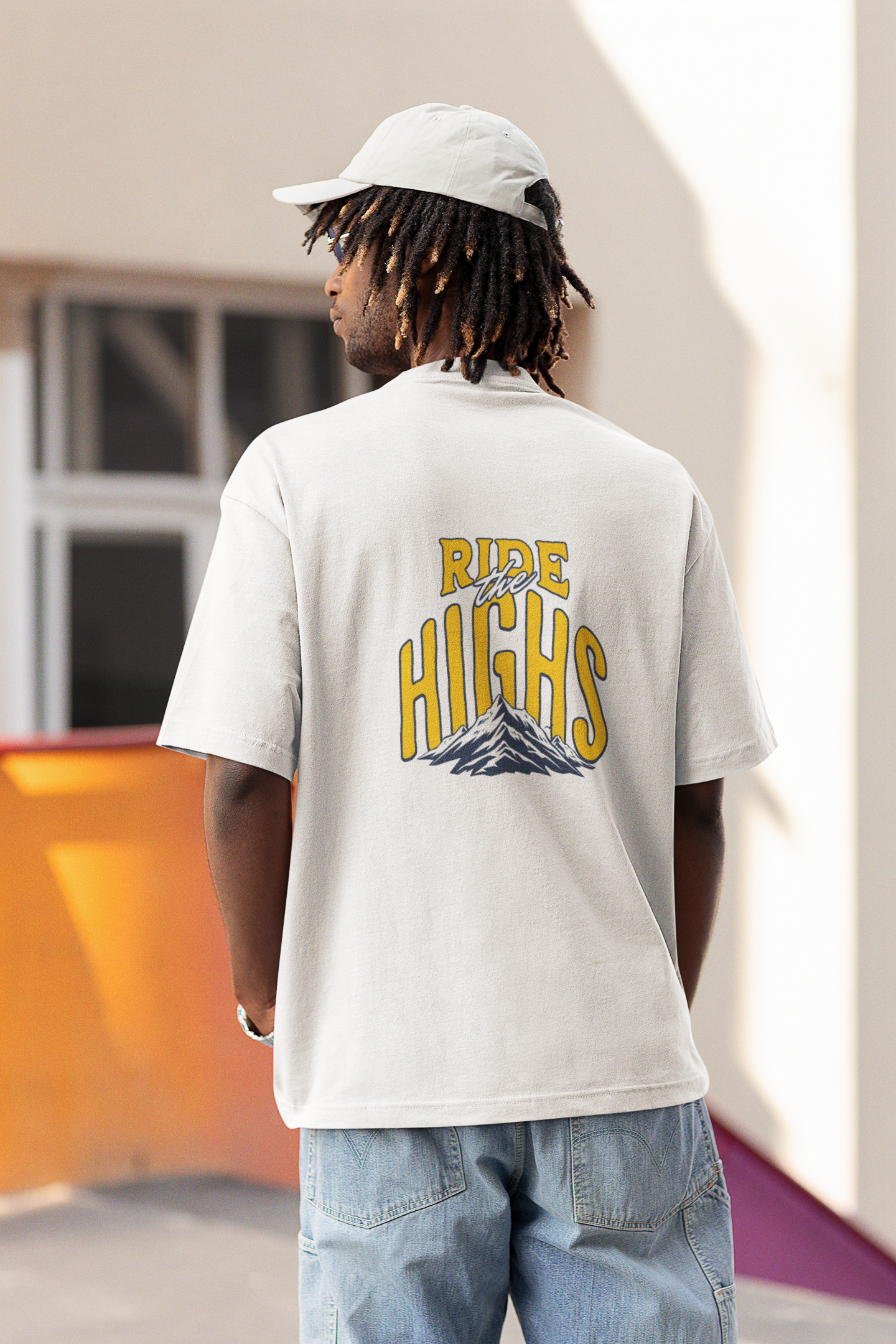 Ride the highs unisex white oversized t-shirt