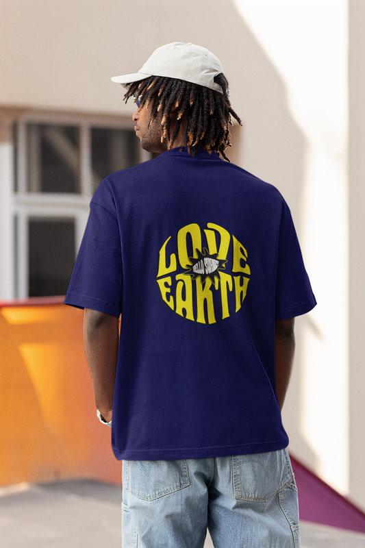 Love earth unisex navy blue oversized t-shirt