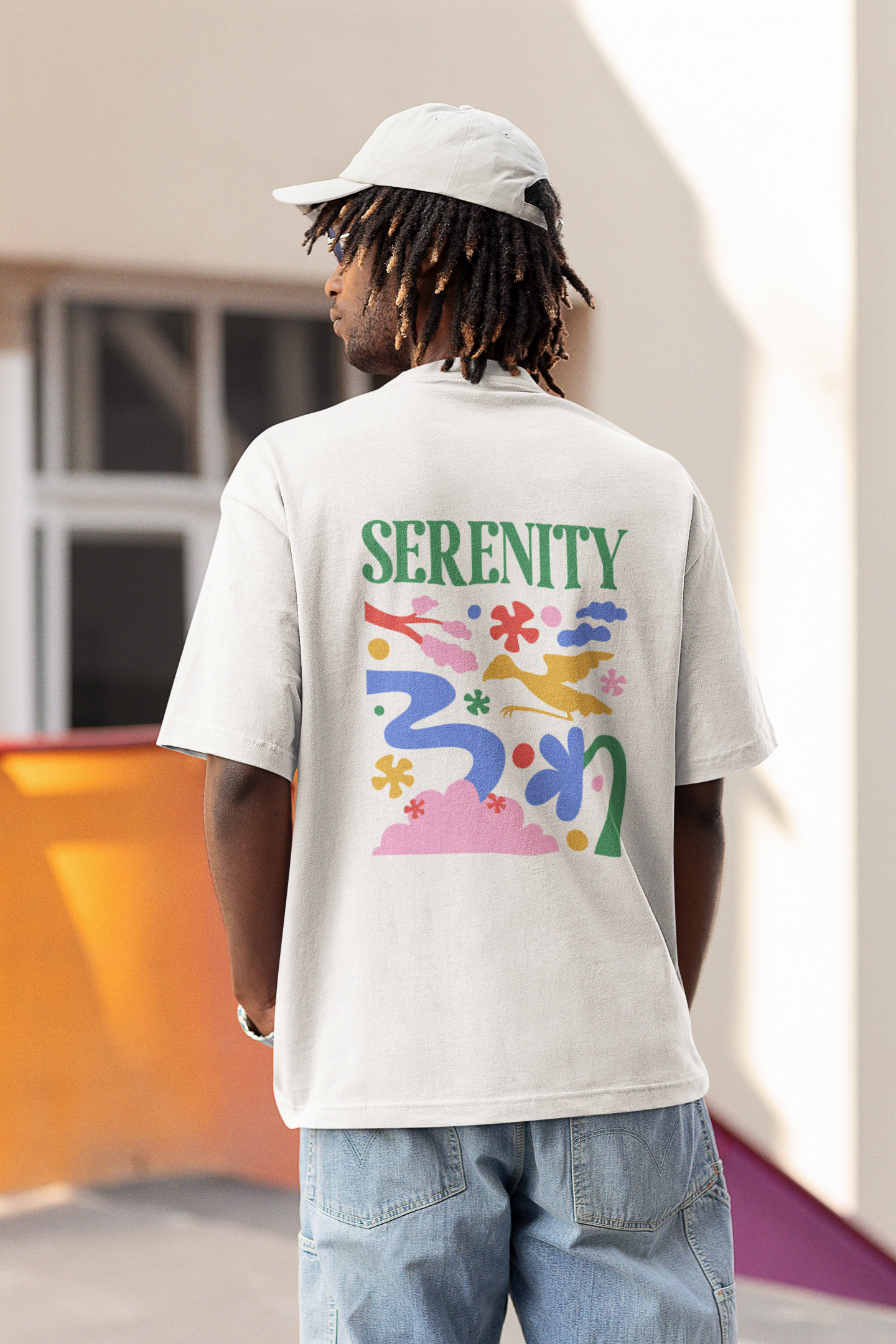 Serenity unisex white oversized t-shirt