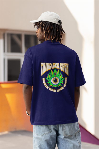 Visionary unisex navy blue oversized t-shirt