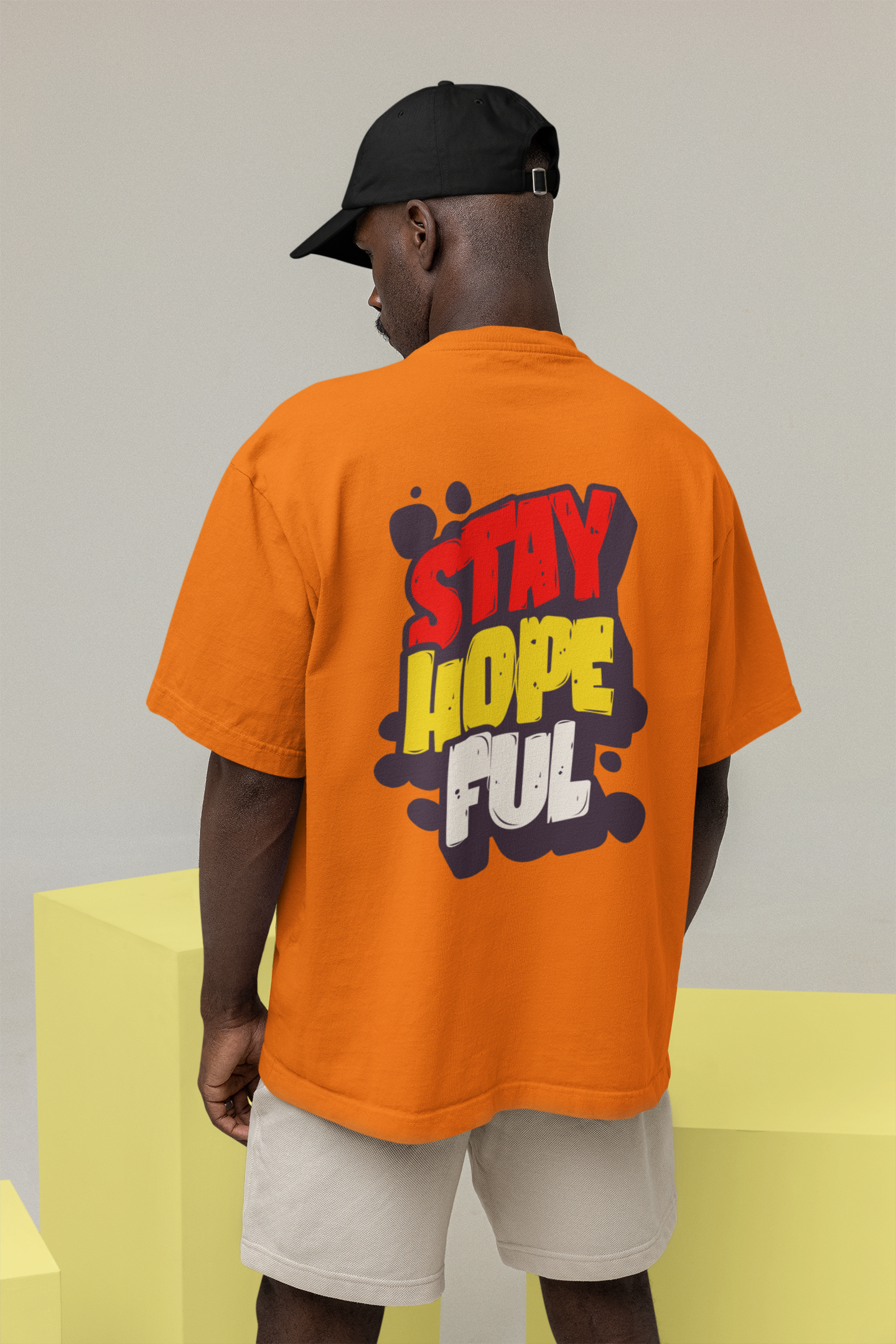 Hopeful Unisex Orange Oversized T-Shirt