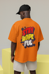 Hopeful Unisex Orange Oversized T-Shirt