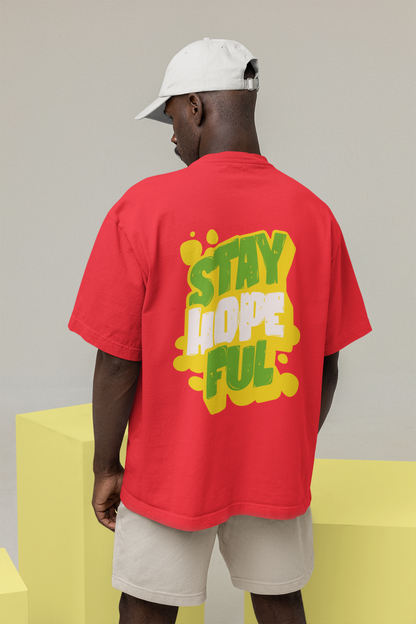 Hopeful Unisex Red Oversized T-Shirt | Comfortable & Stylish