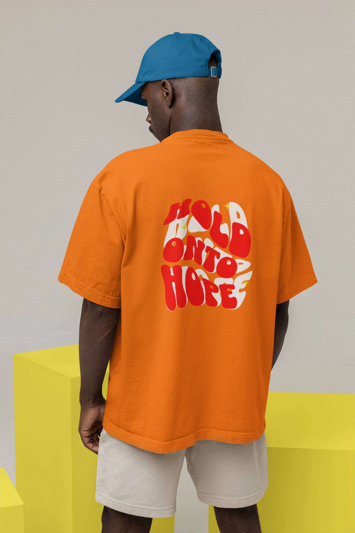 Hold & Hope Oversized Half Sleeve White T-Shirt for Men Today