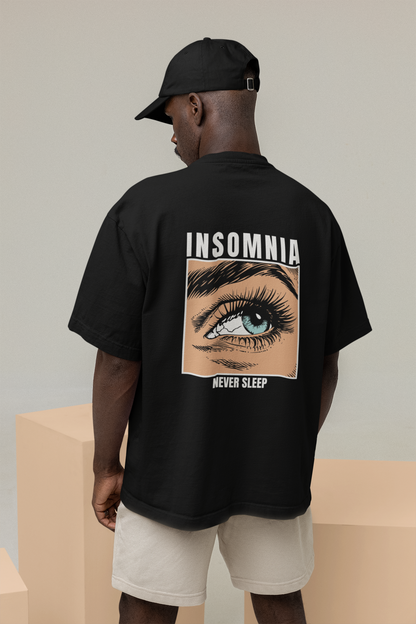 Insomnia Unisex Black Oversized T-Shirt Streetwear Style