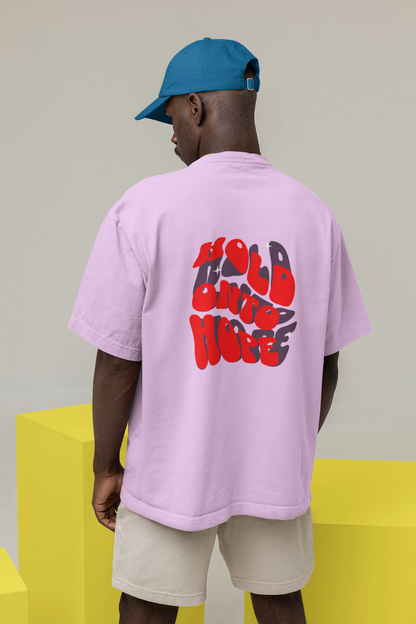 Hold & Hope Half Sleeve Oversized T-Shirt for Men White Tee Now