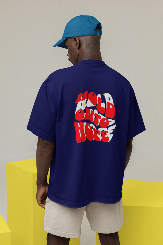 Hold & Hope Oversized Half Sleeve White T-Shirt for Men